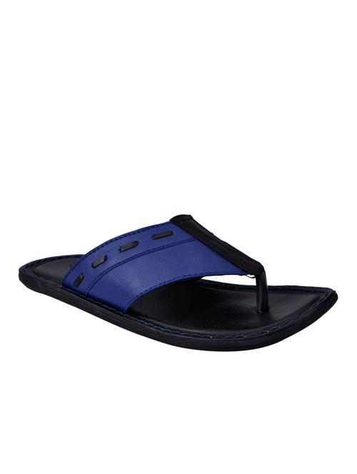 blue Leatherette toe seperator slipper - 12759315 - Very Small Image - 1
