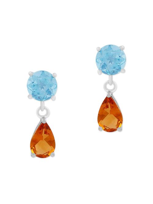 orange silver drop earring - 12759380 - Very Small Image - 1