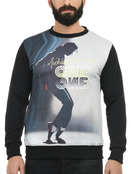 black cotton sweatshirt - 12760171 - Very Small Image - 1