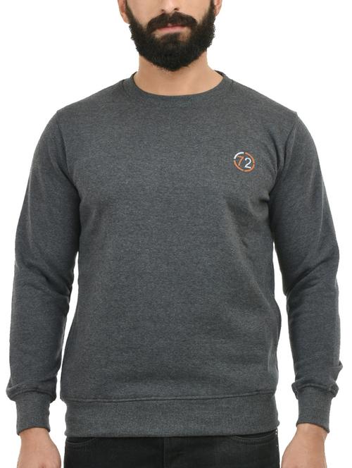 grey cotton sweatshirt - 12760172 - Very Small Image - 1