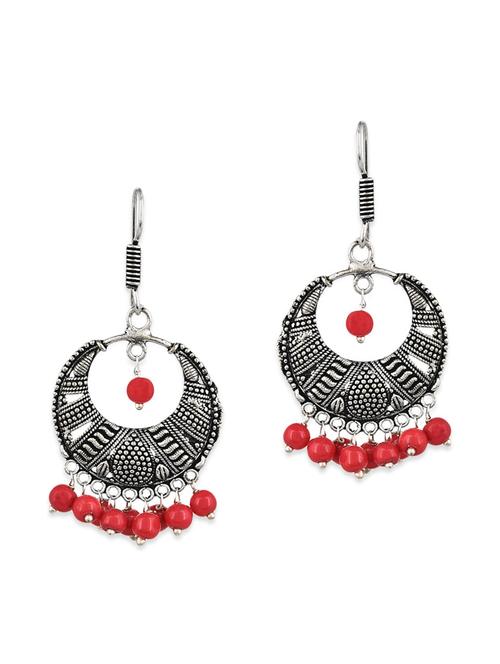 silver metal drop earrings - 12761649 - Very Small Image - 1