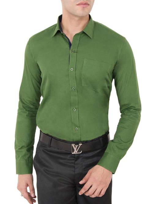 green cotton casual shirt - 12763322 - Very Small Image - 1