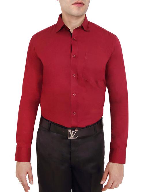 red cotton formal shirt - 12763329 - Very Small Image - 1