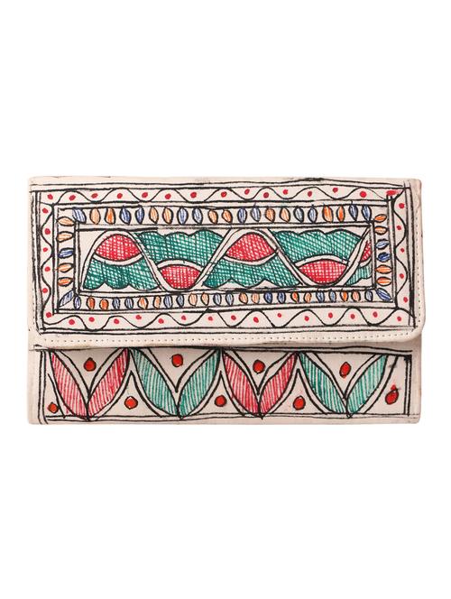 imithila handpainted madhubani cotton clutch with multicolour fishes for women and girls - 12773709 - Very Small Image - 1