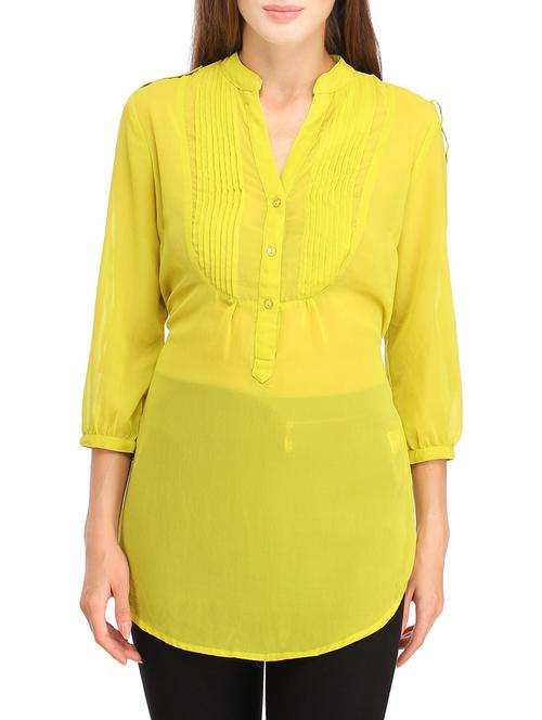 yellow solid tunic - 12773967 - Very Small Image - 1