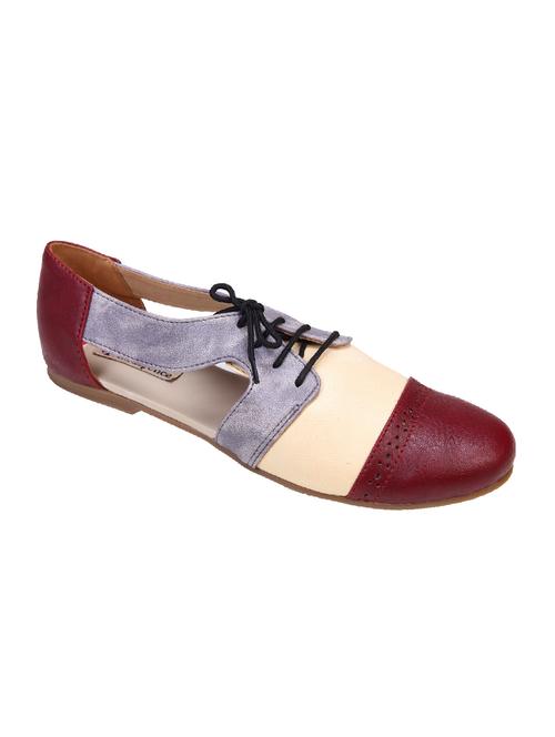 multi colored leather laceup casual shoes - 12774300 - Very Small Image - 1