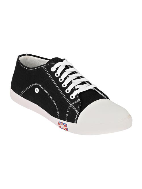 black canvas lace up sneakers - 12774330 - Very Small Image - 1