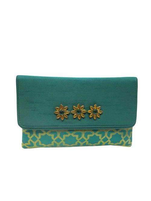 green silk clutch - 12774359 - Very Small Image - 1