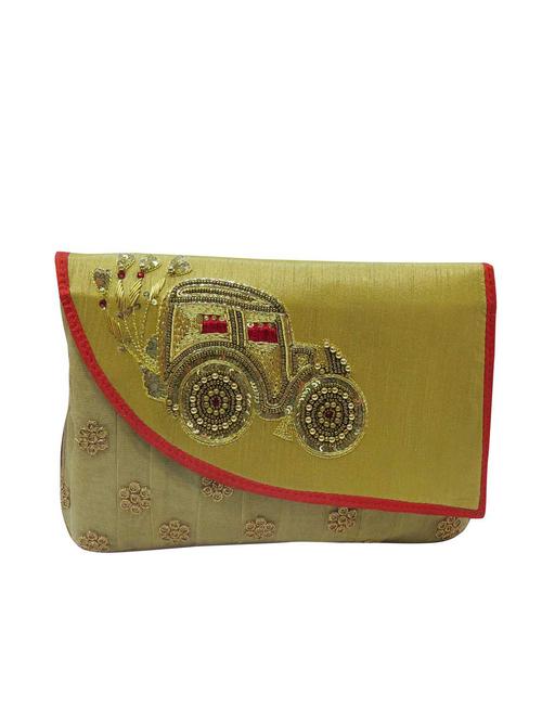 gold silk clutch - 12777103 - Very Small Image - 1