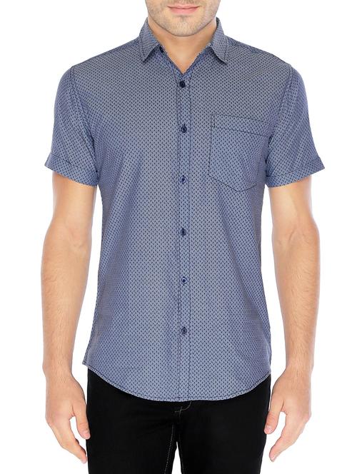 light blue cotton printed casual shirt - 12777296 - Very Small Image - 1