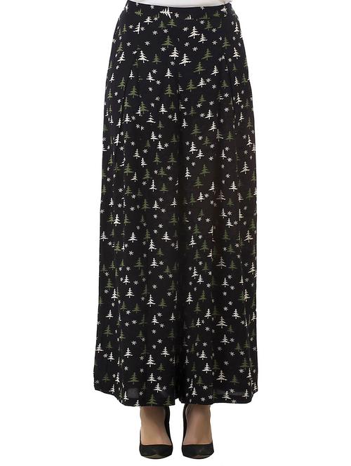 black printed viscose palazzo - 12777421 - Very Small Image - 1