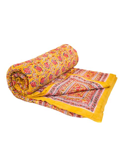block print cotton rajasthani quilt - 12777498 - Very Small Image - 1