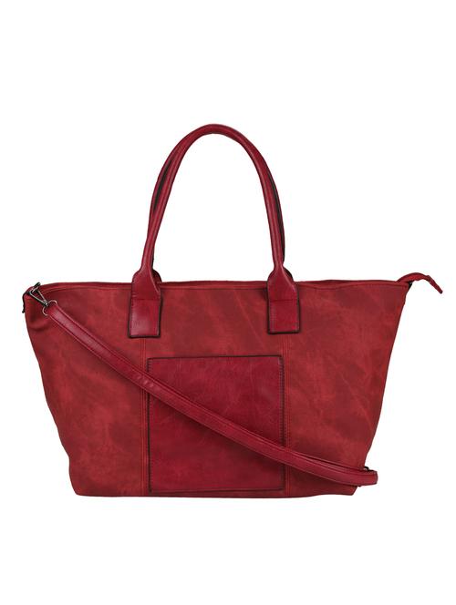 red synthetic leather handbag - 12777539 - Very Small Image - 1