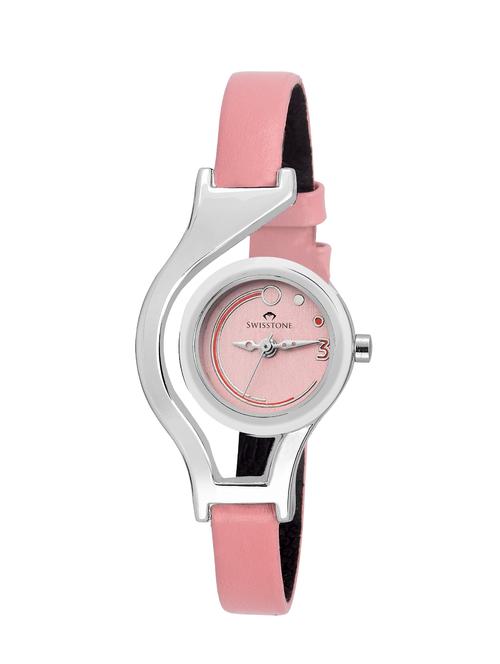 swisstone wc302-pink dial pink strap analog wrist watch for women/girls - 12777748 - Very Small Image - 1