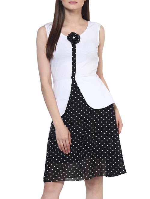 polka dot fit & flared dress - 12779491 - Very Small Image - 1