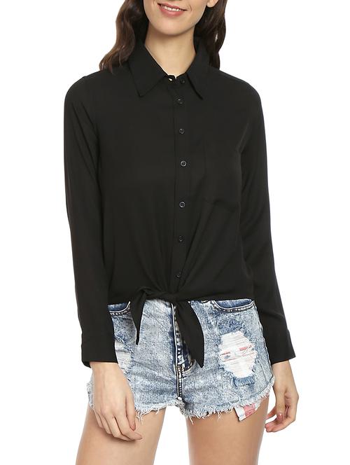 black polyester regular shirt - 12779758 - Very Small Image - 1