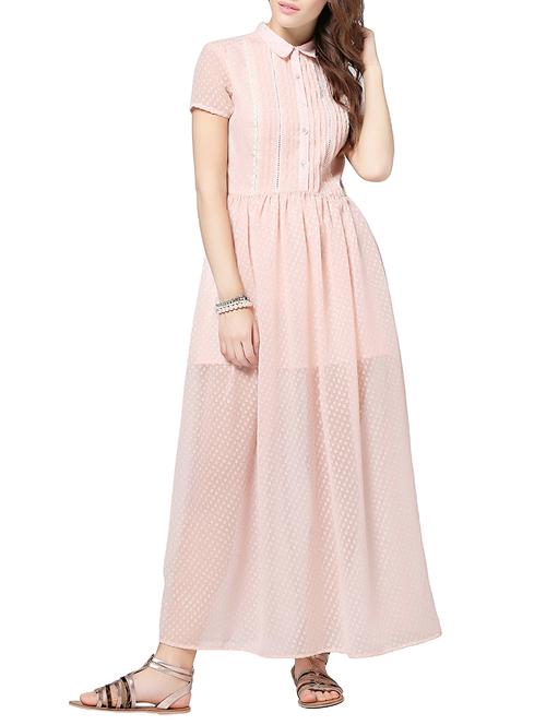 pink georgette dress - 12780054 - Very Small Image - 1