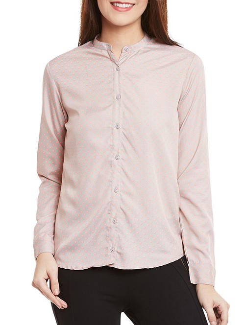 pink crepe regular shirt - 12780096 - Very Small Image - 1