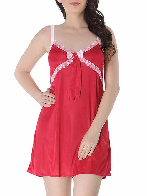red polyester babydoll - 12780302 - Very Small Image - 1