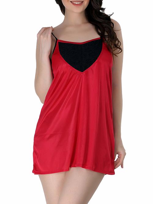 red satin sleepshirt - 12780311 - Very Small Image - 1