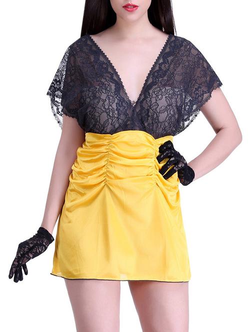yellow polyester babydoll - 12780353 - Very Small Image - 1