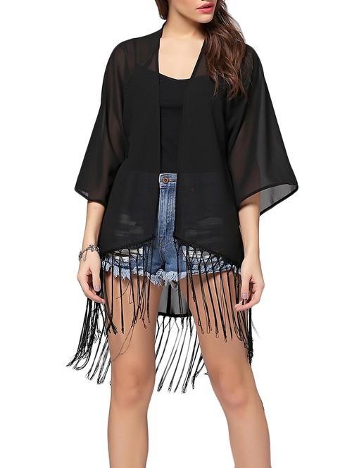 black georgette shrug - 12780545 - Very Small Image - 1