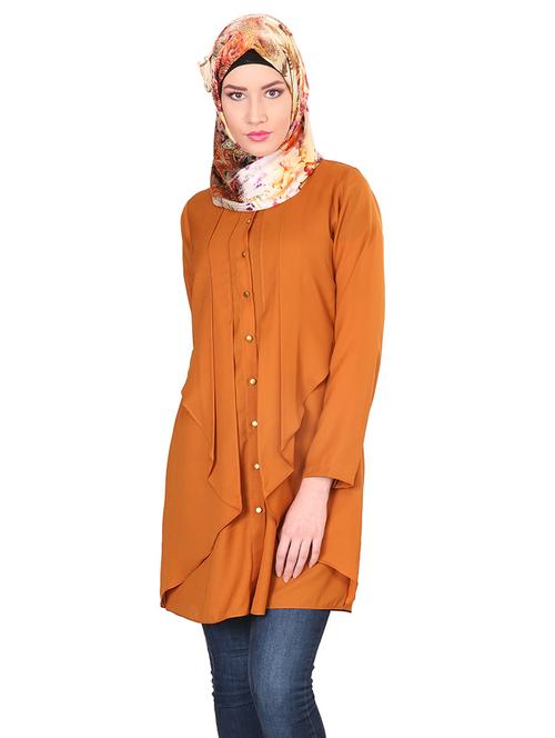 orange crepe shirt - 12783394 - Very Small Image - 1