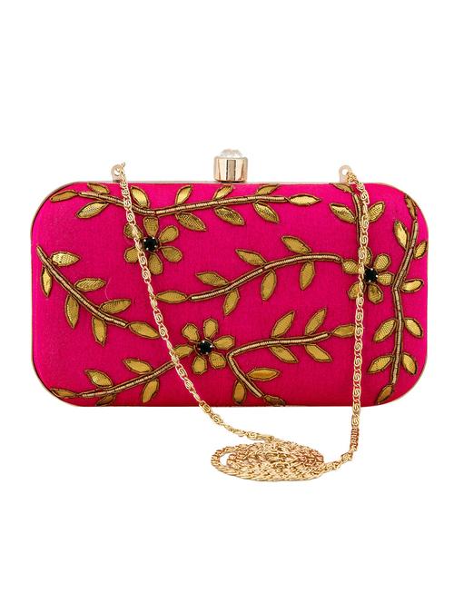pink faux silk clutch - 12784123 - Very Small Image - 1
