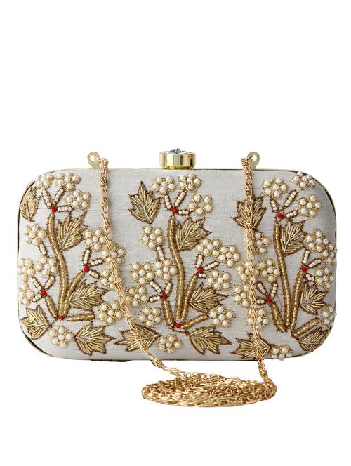 white polyester clutch - 12784136 - Very Small Image - 1