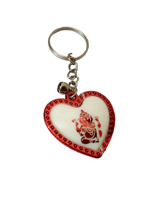 key ring heart ganesha in red color - 12784301 - Very Small Image - 1