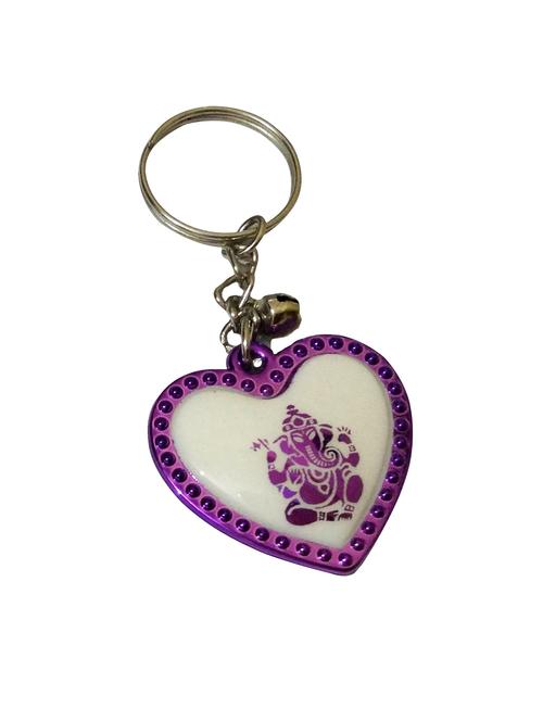 key ring heart ganesha in purple color - 12784302 - Very Small Image - 1