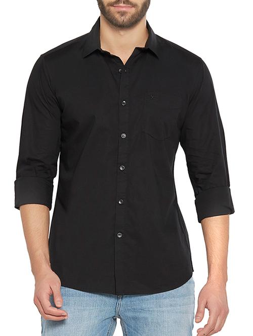 black cotton casual shirt - 12786772 - Very Small Image - 1