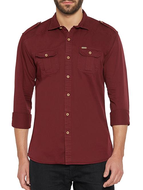 red cotton casual shirt - 12786775 - Very Small Image - 1
