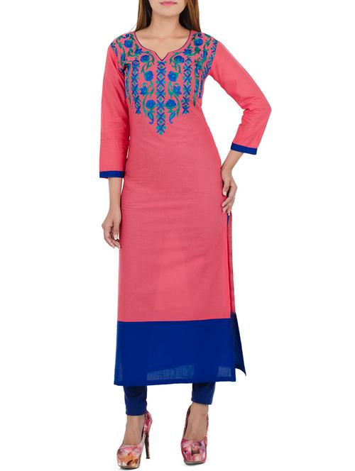 embroidered straight kurta - 12787548 - Very Small Image - 1