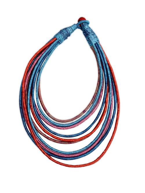multi colored cotton blend collar necklace - 12787753 - Very Small Image - 1