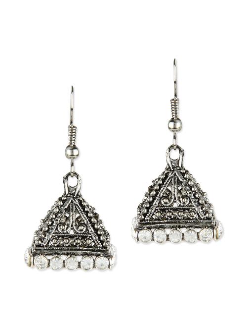 silver metal drop earrings - 12787788 - Very Small Image - 1