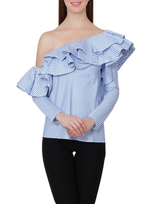 blue striped cotton top - 12788199 - Very Small Image - 1