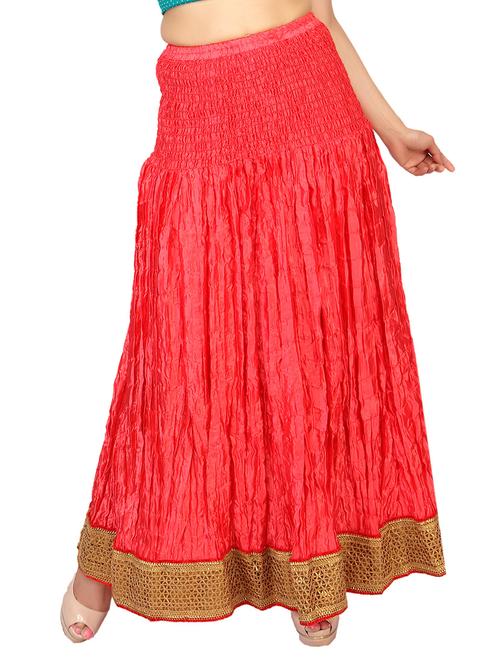 red satin flared skirt - 12788782 - Very Small Image - 1