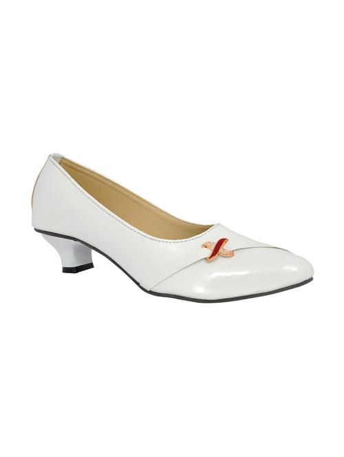 white leatherette slip on pumps - 12789369 - Very Small Image - 1