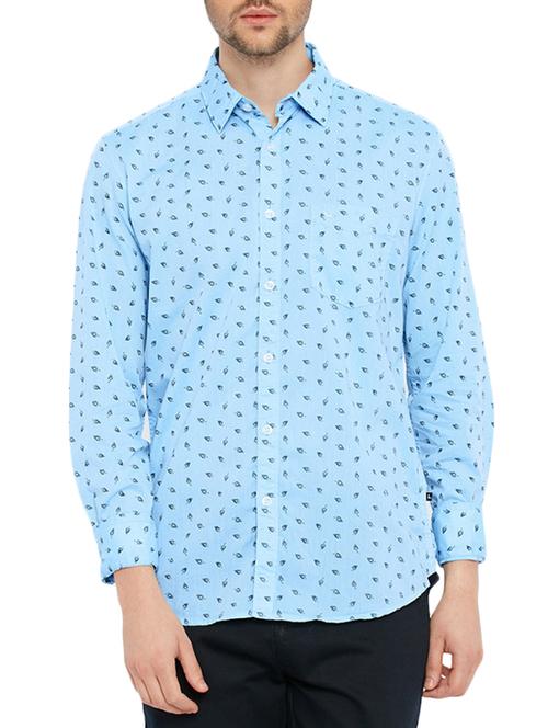 light blue cotton casual shirt - 12790217 - Very Small Image - 1