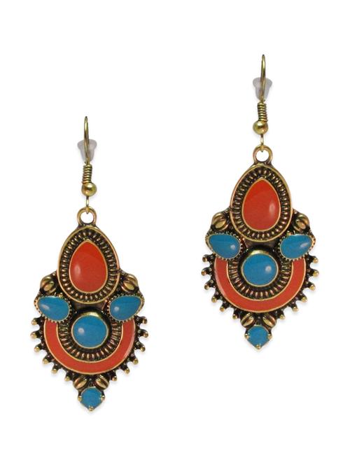 multi colored metal drop earrings - 12790460 - Very Small Image - 1