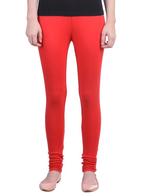 red cotton lycra full length legging - 12792217 - Very Small Image - 1