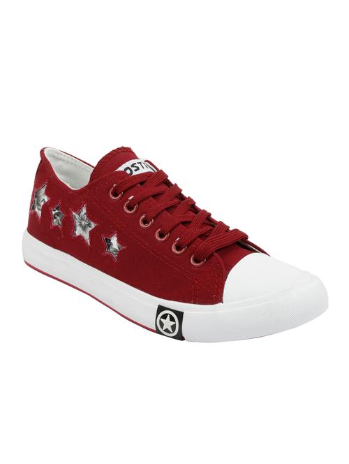 red canvas laceup sneakers - 12792407 - Very Small Image - 1
