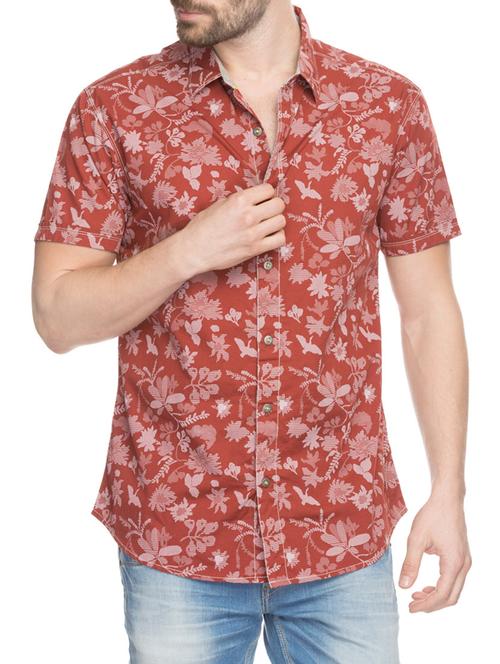 red cotton casual shirt - 12792605 - Very Small Image - 1