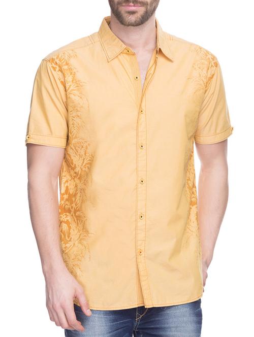 yellow cotton casual shirt - 12792614 - Very Small Image - 1