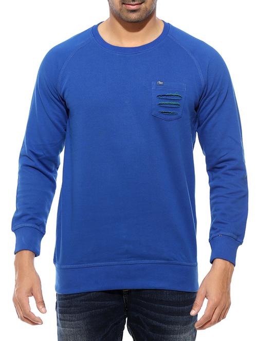 solid royal blue cotton sweatshirt - 12792717 - Very Small Image - 1