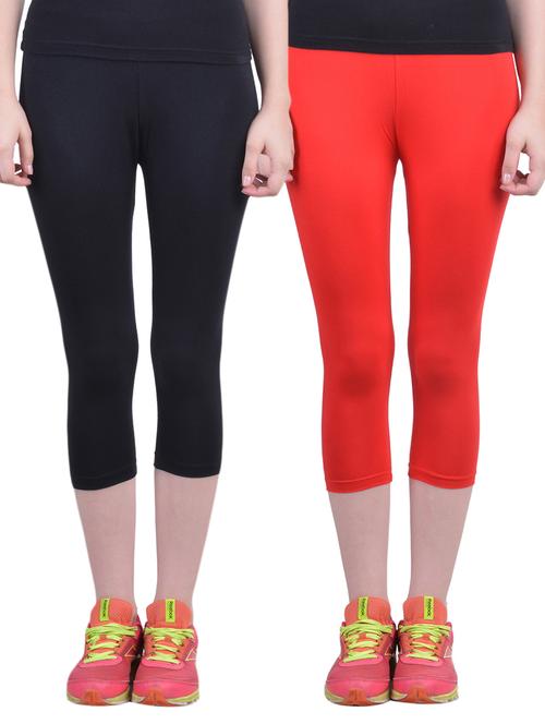 set of 2 multicolored cotton capris - 12793297 - Very Small Image - 1