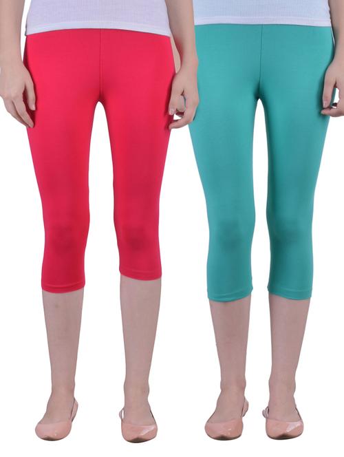 set of 3 multicolored cotton capris - 12793311 - Very Small Image - 1