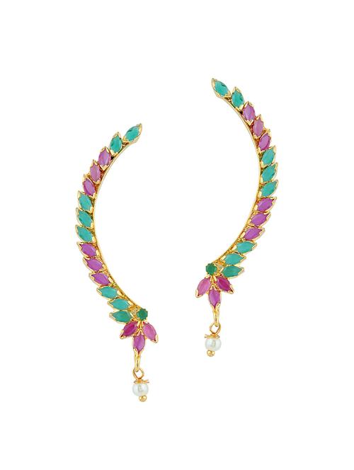 parijaat pack of cz ear cuff - 12796318 - Very Small Image - 1
