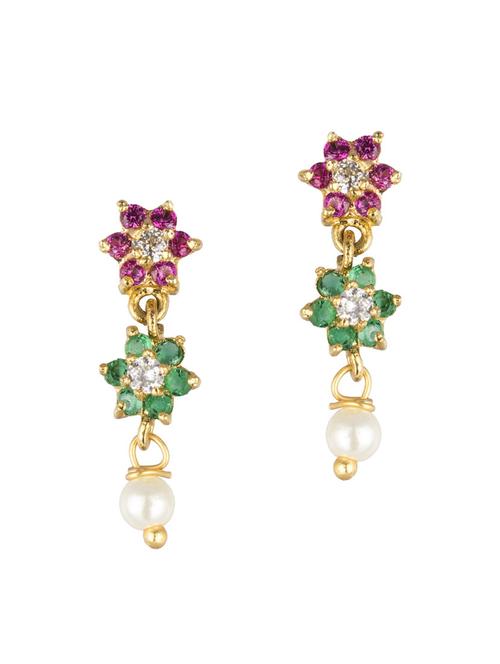 parijaat pack of cz stud earrings - 12796429 - Very Small Image - 1
